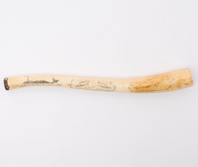INUIT CARVED OOSIK WITH CARVED