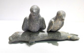 INUIT CARVED SCHIST STONE SCUL