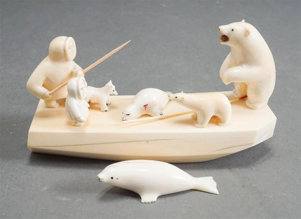INUIT CARVED SCRIMSHAW FIGURAL