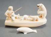 INUIT CARVED SCRIMSHAW FIGURAL