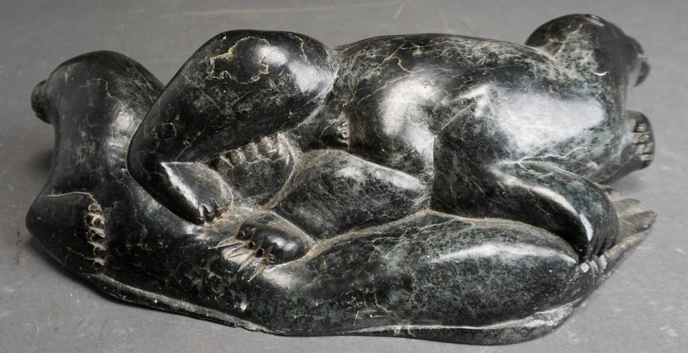 INUIT CARVED SOAPSTONE SCULPTURE OF