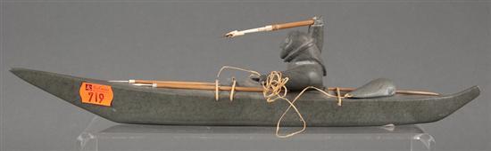Inuit carved stone and mixed