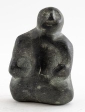 INUIT CARVED STONE FIGURAL SCU