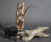 INUIT CARVED STONE FIGURES OF