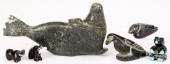 INUIT CARVED STONE SEAL, ETC.<