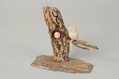 INUIT CARVED WALRUS AND FOSSIL