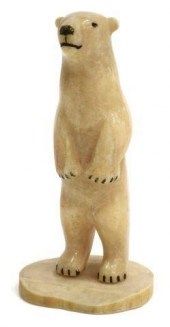 INUIT CARVED WALRUS IVORY STAN