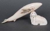 INUIT CARVED WALRUS & WHALE SC