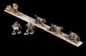 INUIT CARVED WOOD MODEL DOGSLE