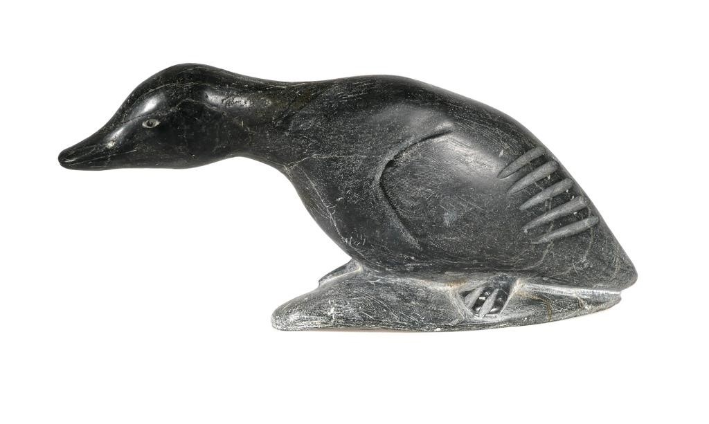 INUIT ESKIMO FIGURAL BIRD STONE