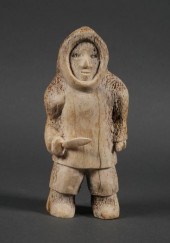 INUIT ESKIMO HUNTER FIGURAL BO