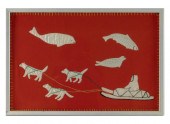INUIT FABRIC APPLIQUE ART, RED