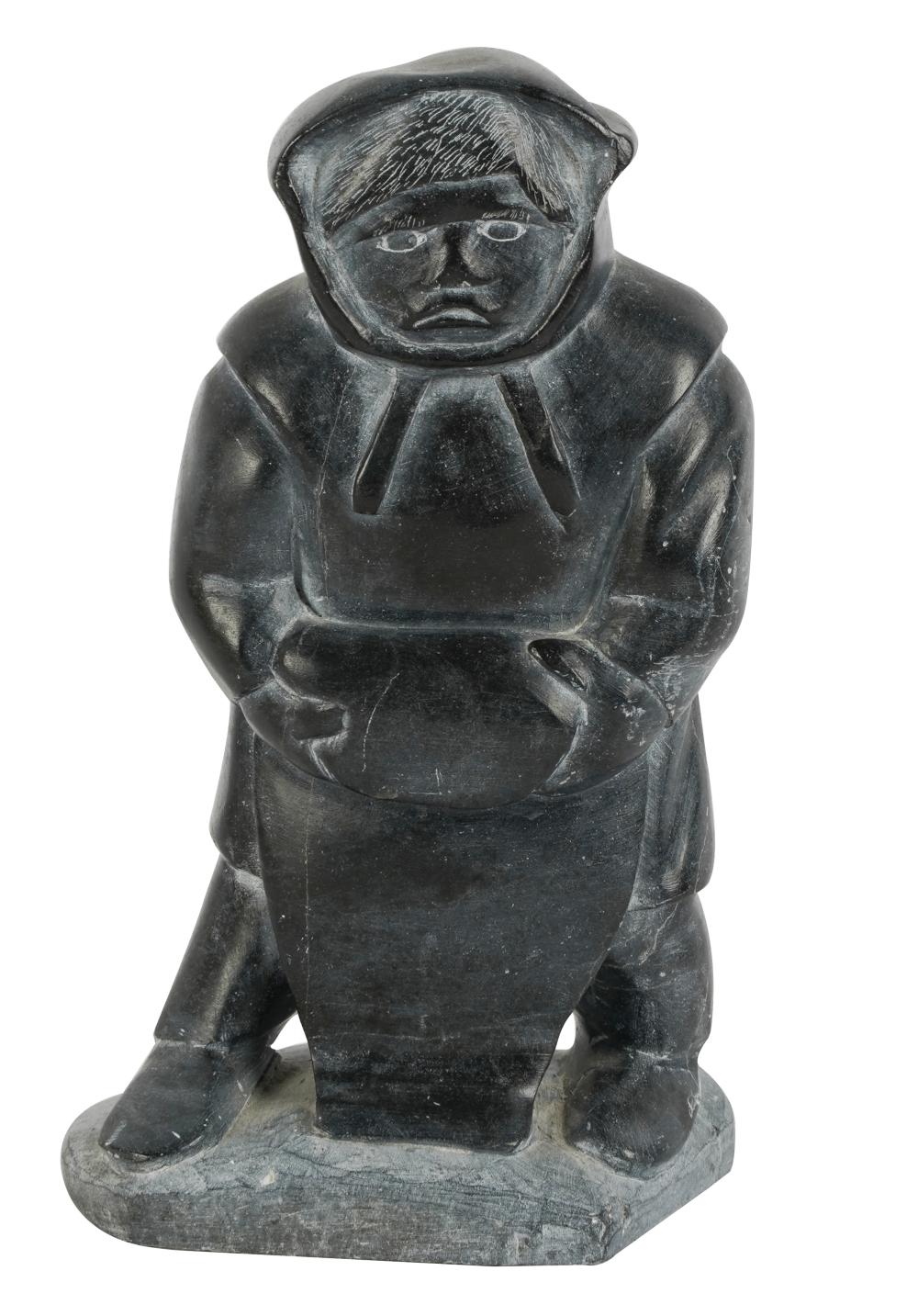 INUIT FIGURAL STONE CARVINGsigned
