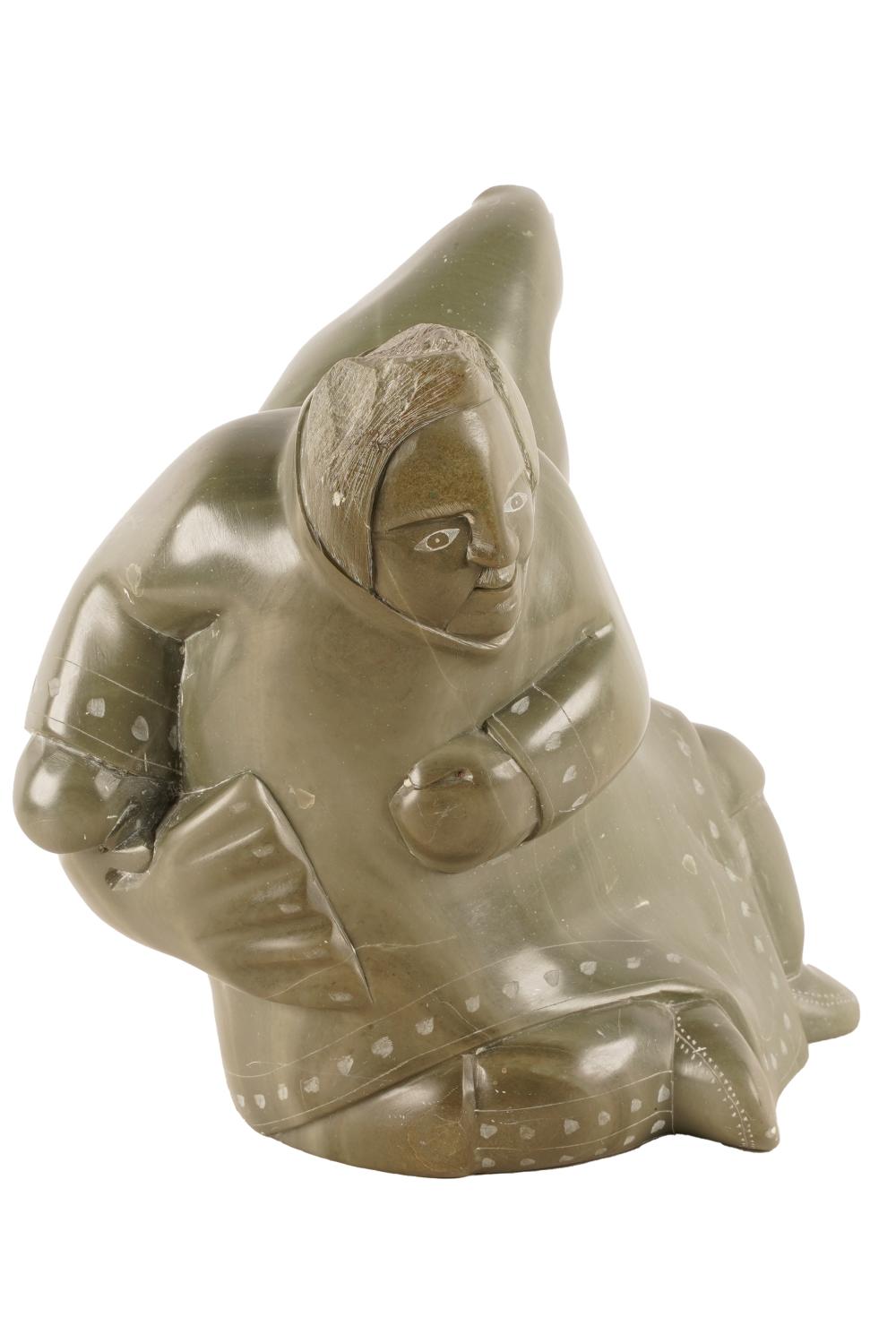 INUIT FIGUREcarved stone 9 inches