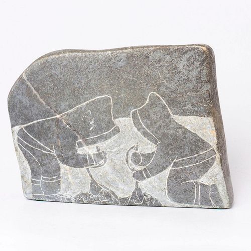 INUIT FLAT STONE PETROGLYPH