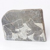 INUIT FLAT STONE PETROGLYPH CA