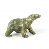 INUIT GREEN STONE CARVING, OF