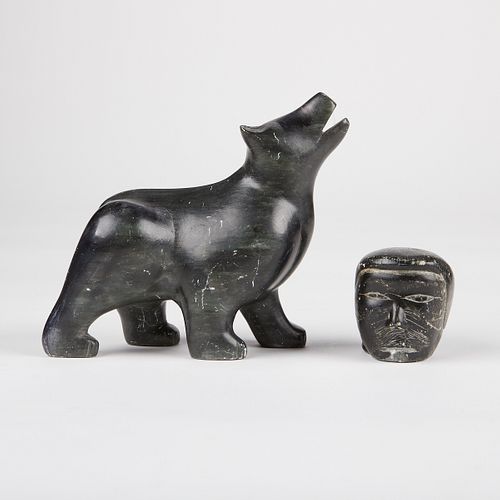 INUIT HEAD & ZOOMORPHIC BEAR