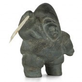 INUIT MAN WITH HARPOON STONE C