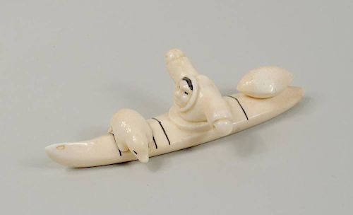 INUIT MARINE IVORY CARVING OF