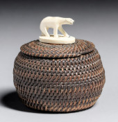 INUIT POLAR BEAR BALEEN BASKET