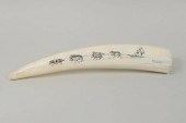 INUIT SCRIMSHAW WALRUS TUSKInu