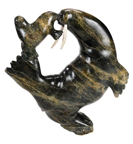 INUIT SCULPTURE OF MOTHER AND
