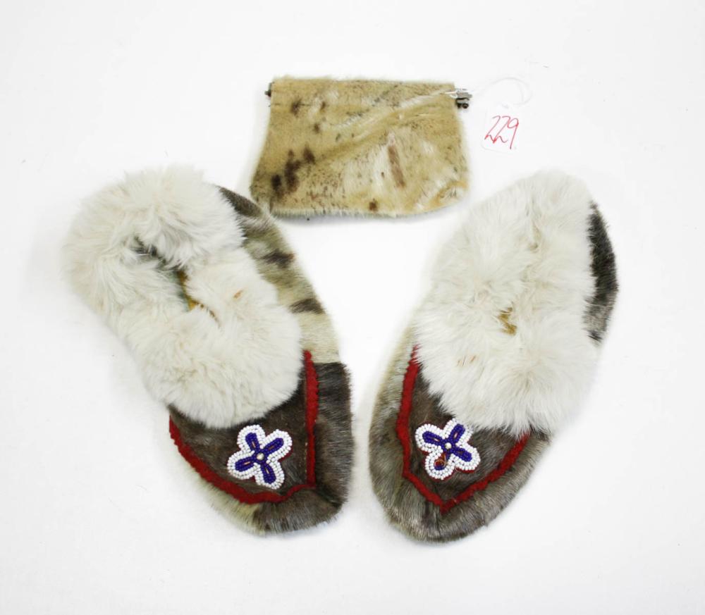 INUIT SEAL FUR MOCCASINS AND