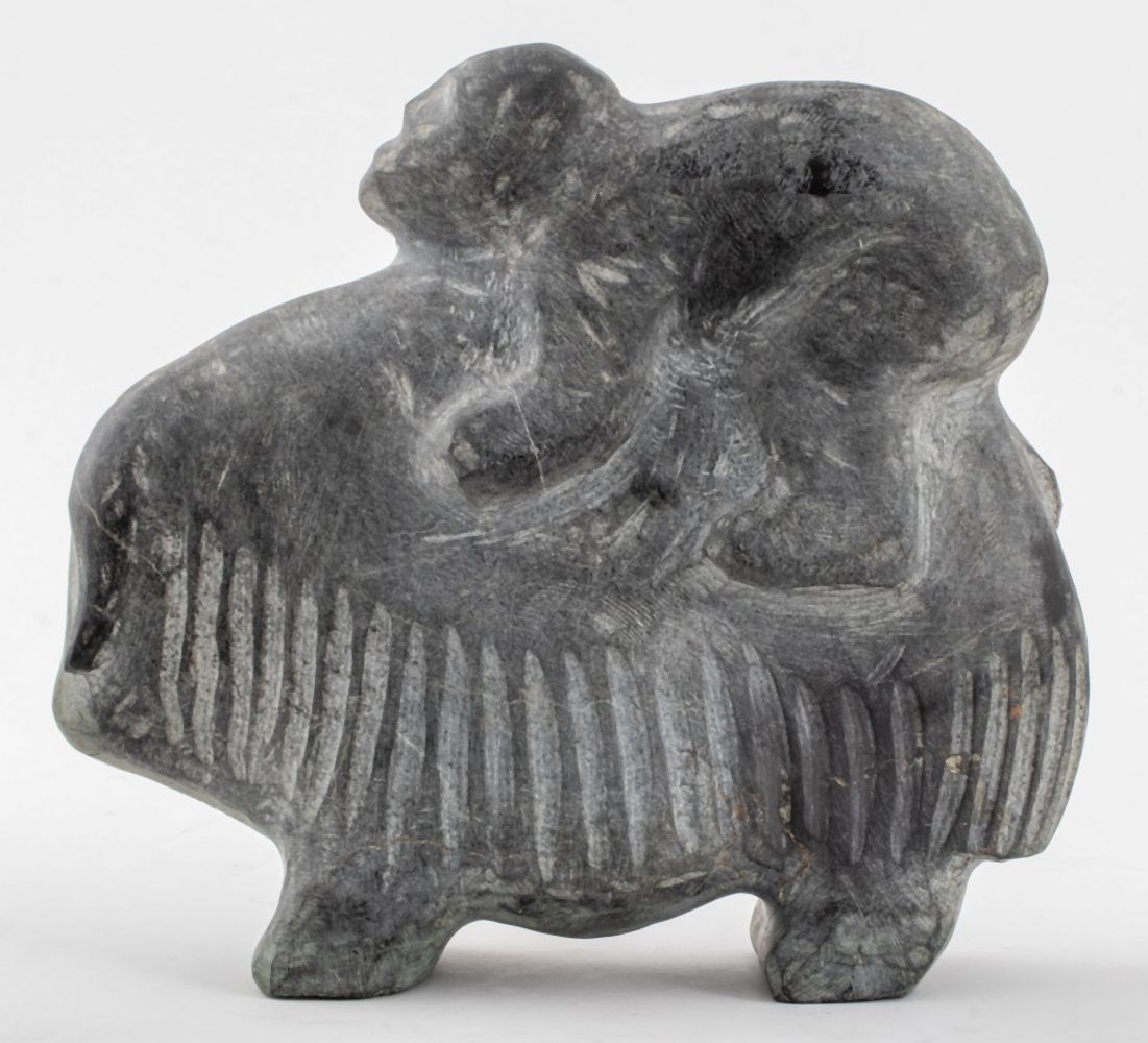 INUIT SOAPSTONE SCULPTURE OF A