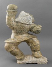 INUIT SOAPSTONE SCULPTURE OF A