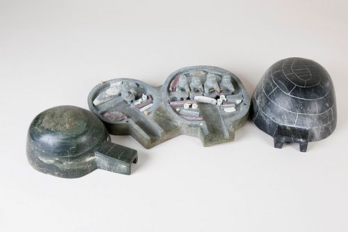 INUIT SOAPSTONE SCULPTURE OF TWO