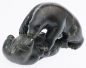 INUIT STONE CARVING, BEAR BITI