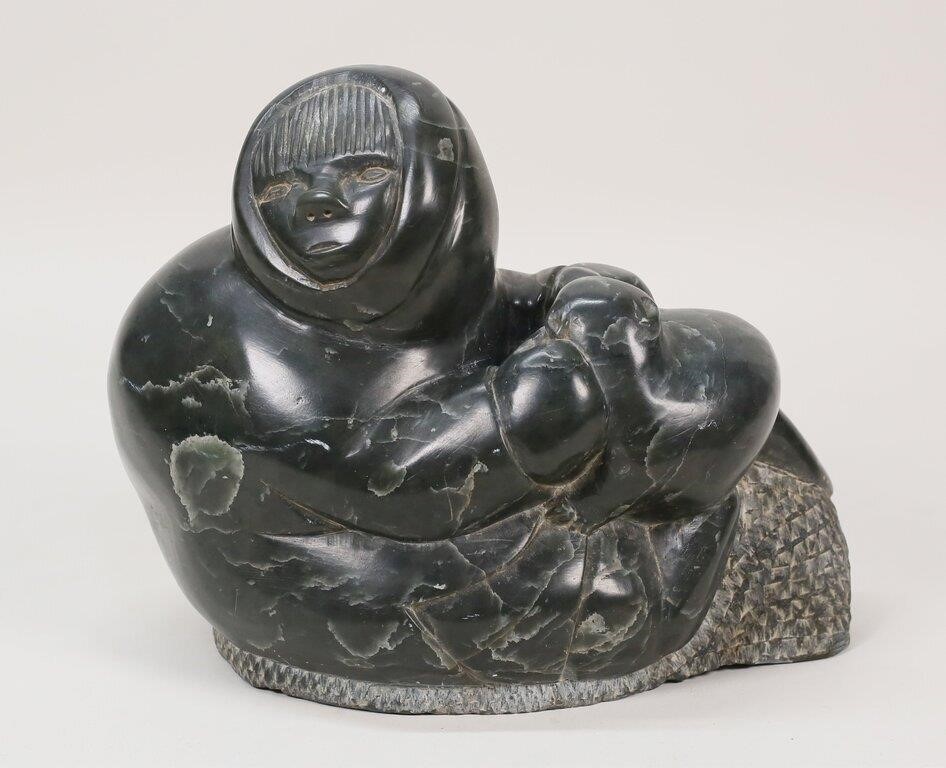 INUIT STONE CARVING FIGURE WITH