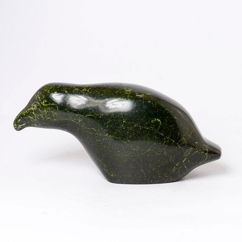 INUIT STONE SCULPTURE, SIGNED,