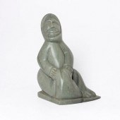 INUIT STONE SCULPTURE, SIGNED,