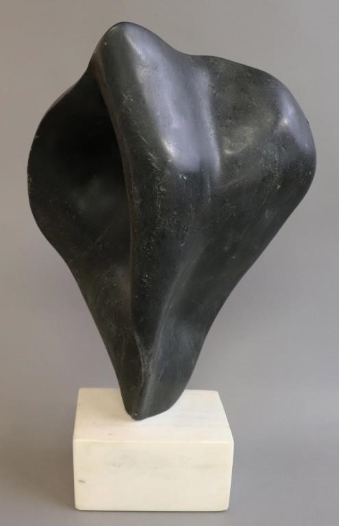 Inuit style dark green stone carved