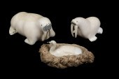 INUIT WALRUS IVORY CARVINGS Lo