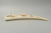 INUIT WALRUS TUSK CARVING BY L