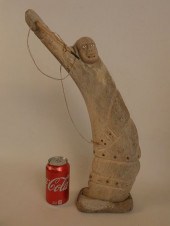 INUIT WHALE BONE FISHERMANOld