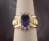IOLITE AND FOURTEEN KARAT YELL