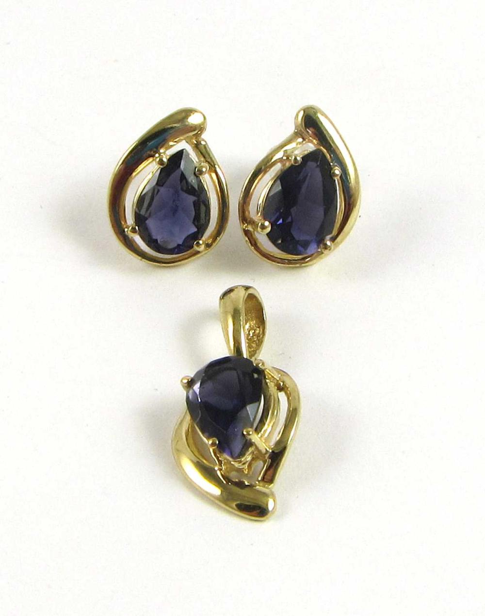 IOLITE PENDANT & EARRING