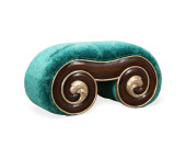IONIC-FORM UPHOLSTERED OTTOMAN