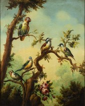 IRA MONTE, BIRDS, OIL ON CANVA