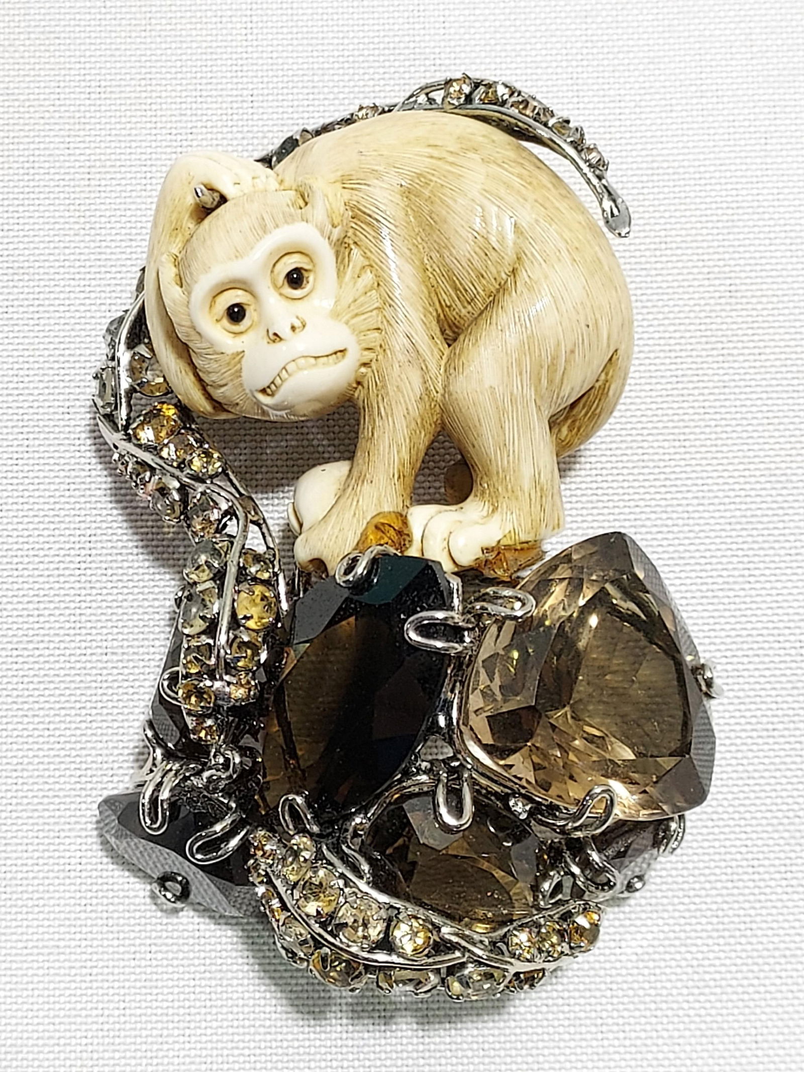 IRADJ MOINI MONKEY ON SMOKY TOPAZ