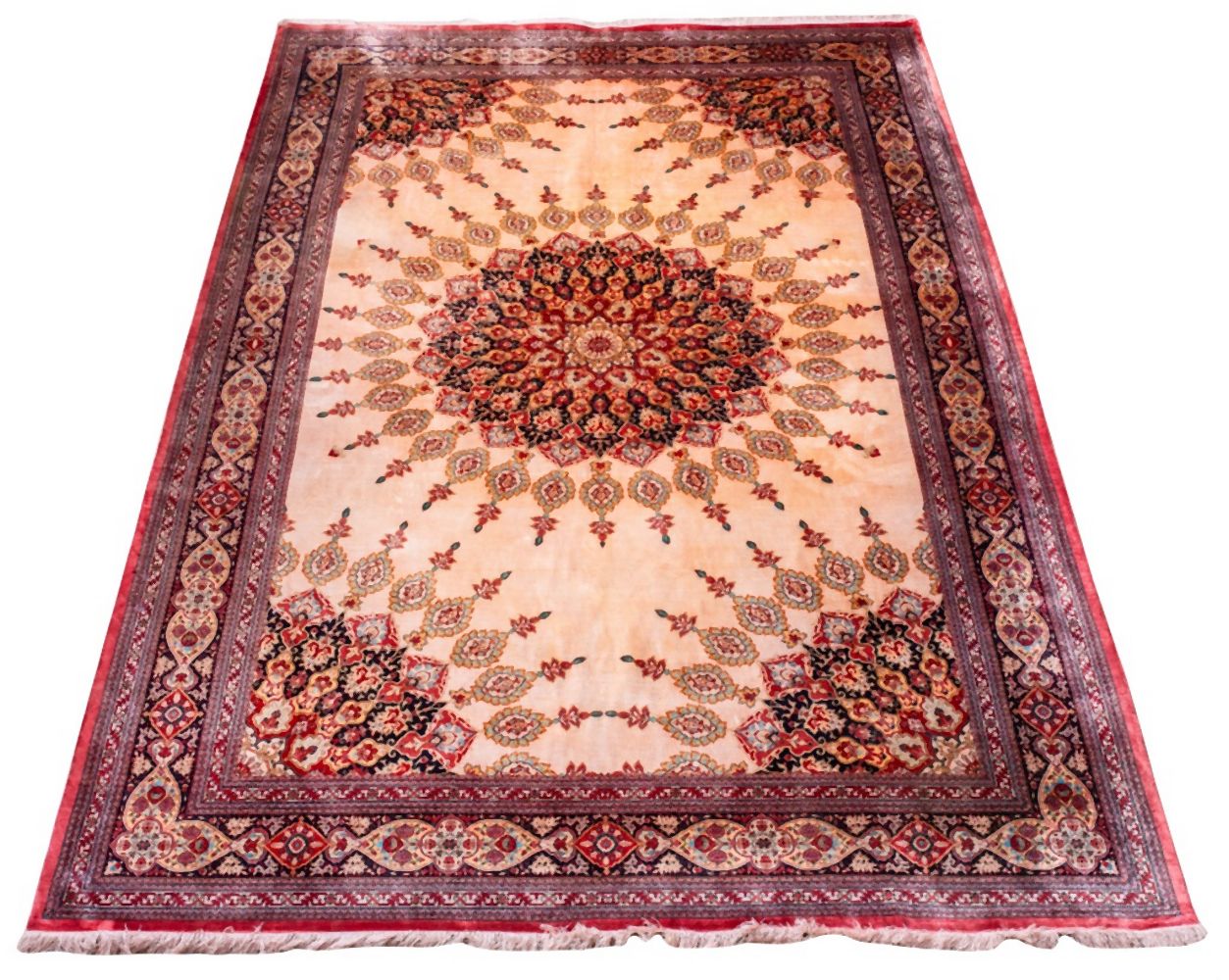 IRANIAN GHOUM SILK SIGNED CARPET,