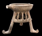 IRANIAN POTTERY TRIPOD SPOUTED