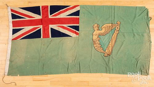 IRELAND GREEN ENSIGN WOOL FLAG, CA.