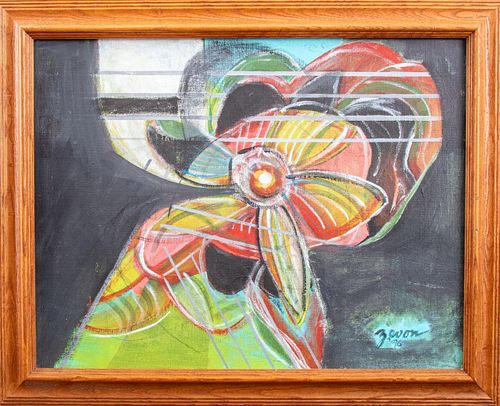 IRENE ZEVON ABSTRACTED FLOWER OIL