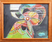 IRENE ZEVON ABSTRACTED FLOWER