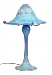 Iridescent cameo glass table l